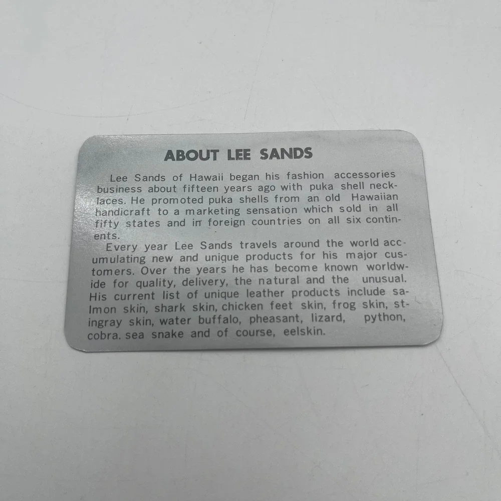 Lee Sands Hawaii Vintage Genuine Eel Skin Long Bifold Wallet Dark Brown